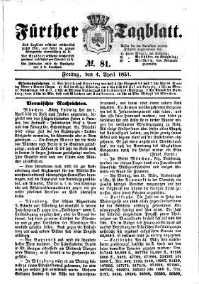 Fürther Tagblatt Freitag 4. April 1851