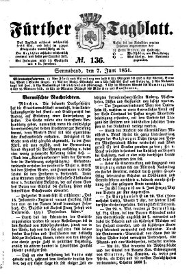 Fürther Tagblatt Samstag 7. Juni 1851