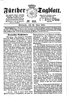 Fürther Tagblatt Mittwoch 25. Juni 1851