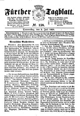 Fürther Tagblatt Donnerstag 3. Juli 1851