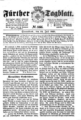 Fürther Tagblatt Samstag 12. Juli 1851