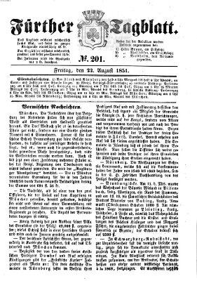 Fürther Tagblatt Freitag 22. August 1851
