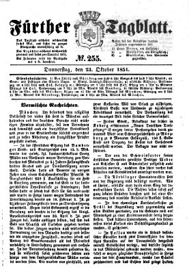 Fürther Tagblatt Donnerstag 23. Oktober 1851