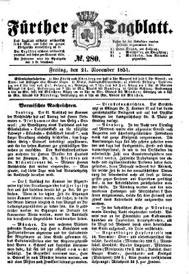 Fürther Tagblatt Freitag 21. November 1851