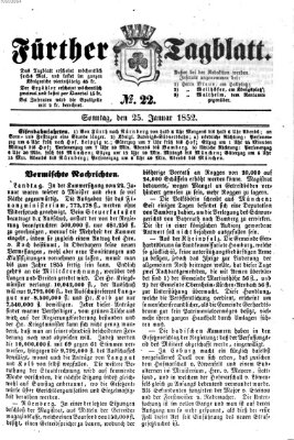 Fürther Tagblatt Sonntag 25. Januar 1852