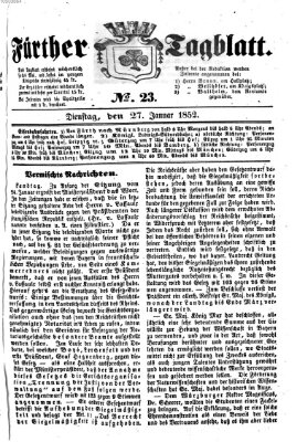 Fürther Tagblatt Dienstag 27. Januar 1852