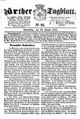 Fürther Tagblatt Donnerstag 29. Januar 1852