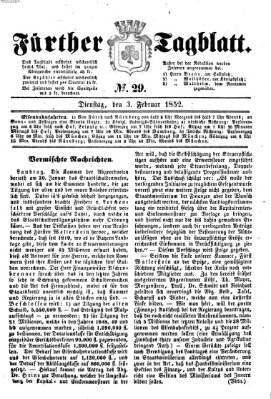 Fürther Tagblatt Dienstag 3. Februar 1852