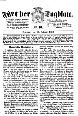 Fürther Tagblatt Sonntag 15. Februar 1852