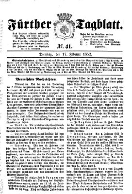 Fürther Tagblatt Dienstag 17. Februar 1852