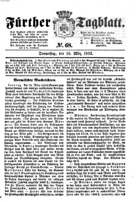 Fürther Tagblatt Donnerstag 18. März 1852