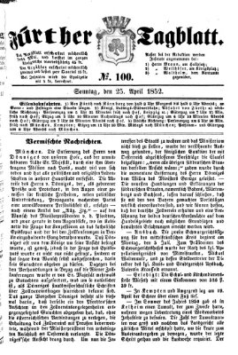 Fürther Tagblatt Sonntag 25. April 1852