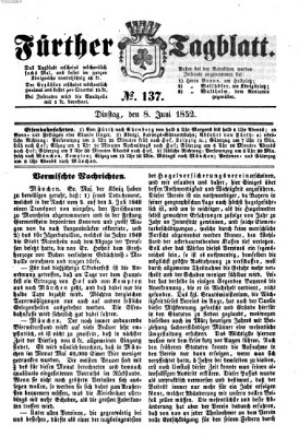 Fürther Tagblatt Dienstag 8. Juni 1852