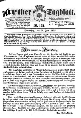 Fürther Tagblatt Donnerstag 24. Juni 1852
