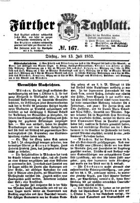 Fürther Tagblatt Dienstag 13. Juli 1852