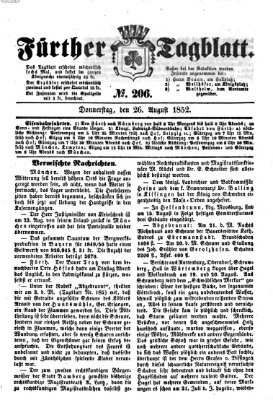 Fürther Tagblatt Donnerstag 26. August 1852