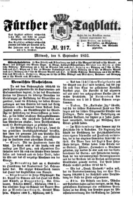Fürther Tagblatt Mittwoch 8. September 1852
