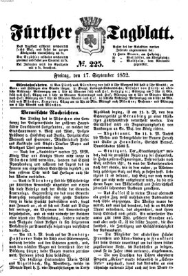 Fürther Tagblatt Freitag 17. September 1852