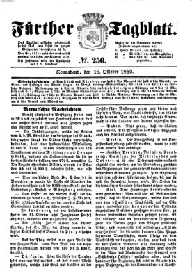 Fürther Tagblatt Samstag 16. Oktober 1852