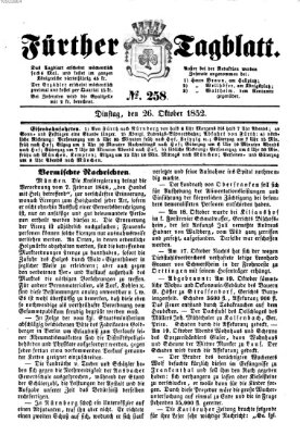 Fürther Tagblatt Dienstag 26. Oktober 1852
