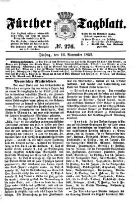 Fürther Tagblatt Dienstag 16. November 1852