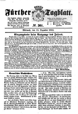 Fürther Tagblatt Mittwoch 15. Dezember 1852