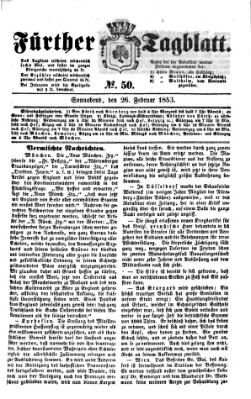 Fürther Tagblatt Samstag 26. Februar 1853