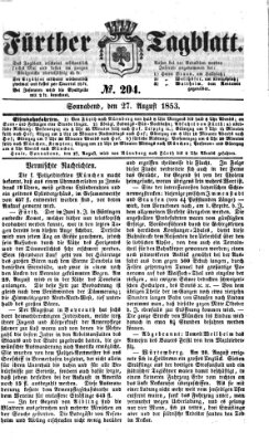 Fürther Tagblatt Samstag 27. August 1853