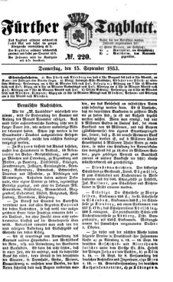 Fürther Tagblatt Donnerstag 15. September 1853