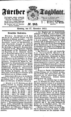 Fürther Tagblatt Sonntag 27. November 1853