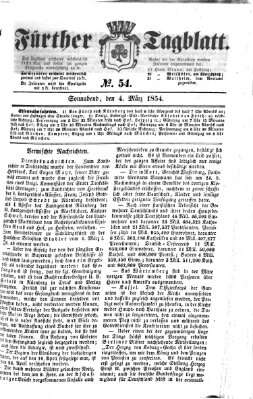 Fürther Tagblatt Samstag 4. März 1854