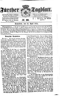Fürther Tagblatt Samstag 15. April 1854