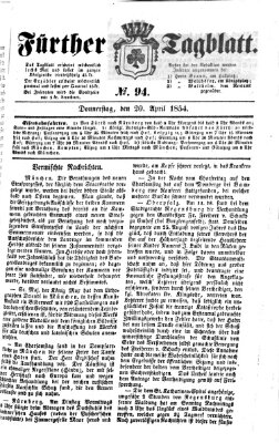 Fürther Tagblatt Donnerstag 20. April 1854