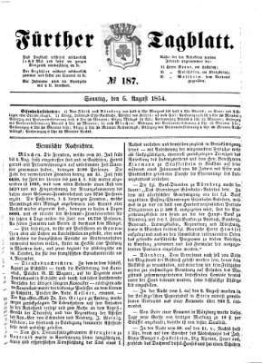 Fürther Tagblatt Sonntag 6. August 1854