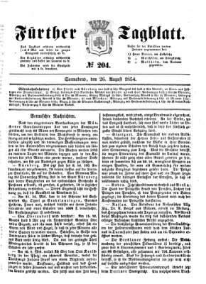 Fürther Tagblatt Samstag 26. August 1854