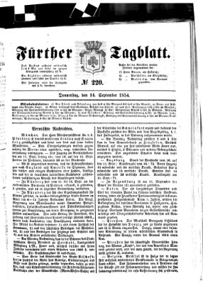 Fürther Tagblatt Donnerstag 14. September 1854