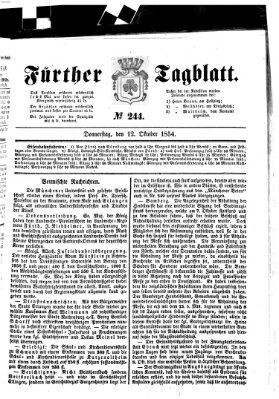 Fürther Tagblatt Donnerstag 12. Oktober 1854
