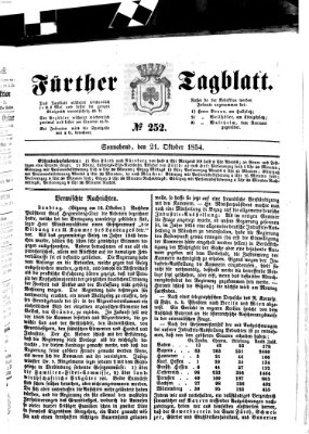 Fürther Tagblatt Samstag 21. Oktober 1854