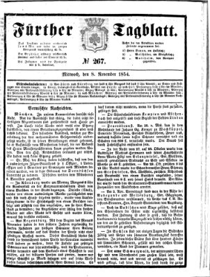 Fürther Tagblatt Mittwoch 8. November 1854