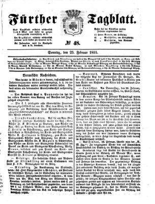 Fürther Tagblatt Sonntag 25. Februar 1855