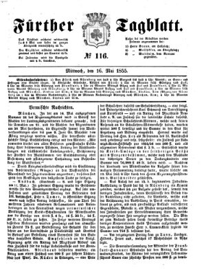 Fürther Tagblatt Mittwoch 16. Mai 1855
