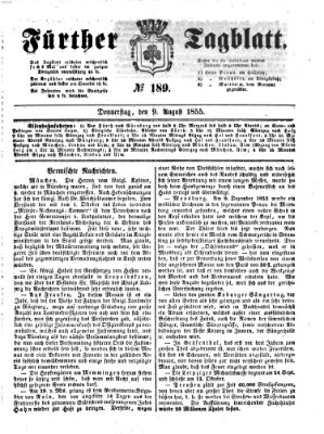 Fürther Tagblatt Donnerstag 9. August 1855