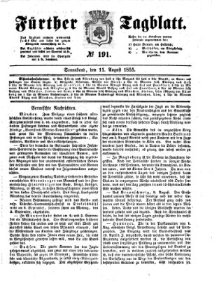 Fürther Tagblatt Samstag 11. August 1855