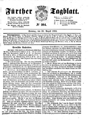 Fürther Tagblatt Sonntag 26. August 1855