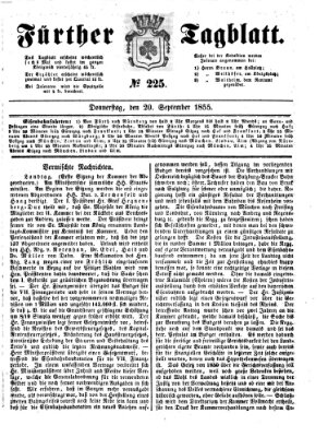 Fürther Tagblatt Donnerstag 20. September 1855