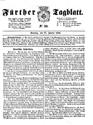 Fürther Tagblatt Sonntag 27. Januar 1856