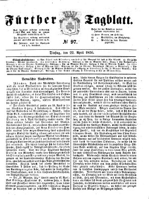 Fürther Tagblatt Dienstag 22. April 1856