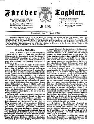 Fürther Tagblatt Samstag 7. Juni 1856