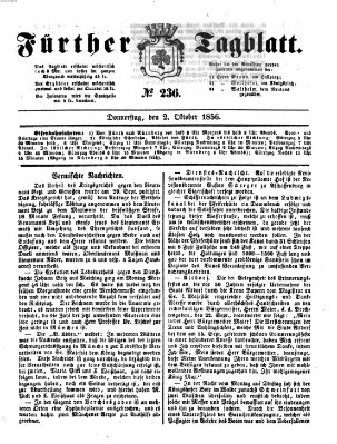 Fürther Tagblatt Donnerstag 2. Oktober 1856