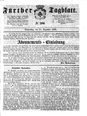 Fürther Tagblatt Donnerstag 11. Dezember 1856